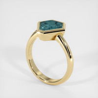 2.67 Ct. Greenish Blue Sapphire Ring, 14K Yellow Gold 2