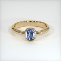 0.89 Ct. Blue Sapphire Ring, 18K Yellow Gold 1