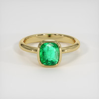 1.50 Ct. Emerald Ring, 18K Yellow Gold 1