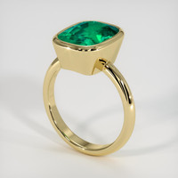 4.49 Ct. Emerald Ring, 18K Yellow Gold 2