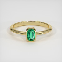 0.47 Ct. Emerald Ring, 18K Yellow Gold 1