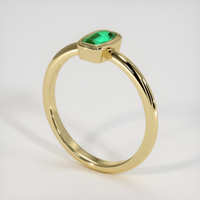 0.47 Ct. Emerald Ring, 18K Yellow Gold 2