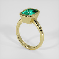 4.40 Ct. Emerald Ring, 18K Yellow Gold 2