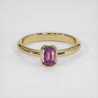 1.09 Ct. Purplish Pink Spinel Ring, 18K Yellow Gold 1