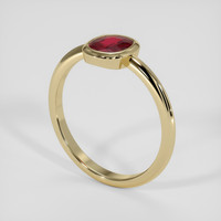1.00 Ct. Ruby Ring, 18K Yellow Gold 2