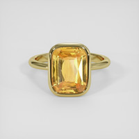 6.20 Ct. Orangish Yellow Sapphire Ring, 18K Yellow Gold 1