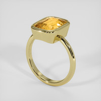 6.20 Ct. Orangish Yellow Sapphire Ring, 18K Yellow Gold 2