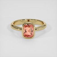 1.55 Ct. Padparadscha Sapphire Ring, 18K Yellow Gold 1