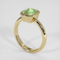 2.64 Ct. Yellowish Green Sapphire Ring, 18K Yellow Gold 2