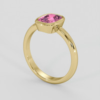 1.33 Ct. Pink Sapphire Ring, 18K Yellow Gold 2