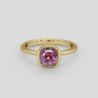 2.04 Ct. Purple Sapphire Ring, 18K Yellow Gold 1