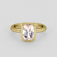 2.04 Ct. Peach Sapphire Ring, 18K Yellow Gold 1