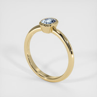 0.94 Ct. Greyish Blue Sapphire Ring, 18K Yellow Gold 2