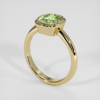 1.74 Ct. Yellowish Green Sapphire Ring, 18K Yellow Gold 2