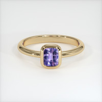 0.80 Ct. Purple Sapphire Ring, 18K Yellow Gold 1