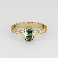 1.42 Ct. Green Sapphire Ring, 18K Yellow Gold 1