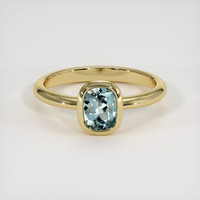 1.43 Ct. Greenish Blue Sapphire Ring, 18K Yellow Gold 1