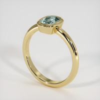 1.43 Ct. Greenish Blue Sapphire Ring, 18K Yellow Gold 2