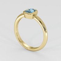 1.38 Ct. Greenish Blue Sapphire Ring, 18K Yellow Gold 2