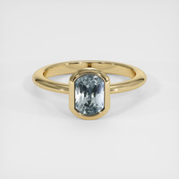 1.42 Ct. Bluish Grey Sapphire Ring, 18K Yellow Gold 1