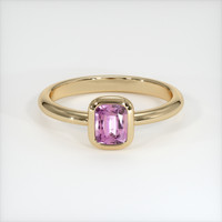0.74 Ct. Pinkish Purple Sapphire Ring, 18K Yellow Gold 1