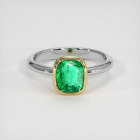 1.50 Ct. Emerald Ring, 18K Yellow & White 1