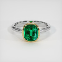 1.90 Ct. Emerald Ring, 18K Yellow & White 1