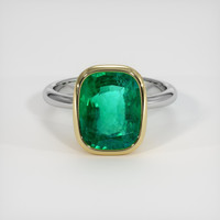 4.49 Ct. Emerald Ring, 18K Yellow & White 1