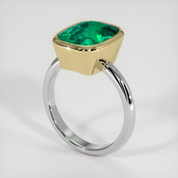 4.49 Ct. Emerald Ring, 18K Yellow & White 2