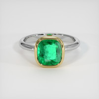 2.45 Ct. Emerald Ring, 18K Yellow & White 1