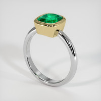 2.04 Ct. Emerald Ring, 18K Yellow & White 2