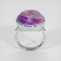 22.64 Ct. Multi Color Agate Ring, Platinum 950 3