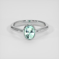 0.81 Ct. Bluish Green Paraiba Tourmaline Ring, Platinum 950 1
