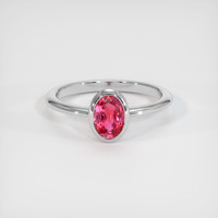 1.02 Ct. Reddish Pink Sapphire Ring, Platinum 950 1