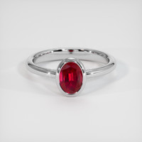 1.10 Ct. Ruby Ring, Platinum 950 1