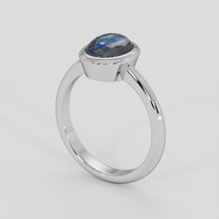 2.97 Ct. Blue Sapphire Ring, Platinum 950 2