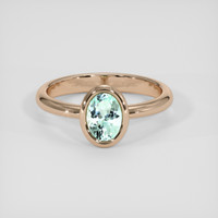 0.81 Ct. Bluish Green Paraiba Tourmaline Ring, 14K Rose Gold 1