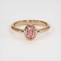 0.57 Ct. Padparadscha Sapphire Ring, 14K Rose Gold 1