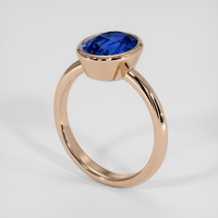 2.46 Ct. Blue Sapphire Ring, 14K Rose Gold 2