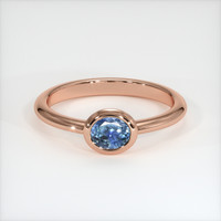 0.61 Ct. Sapphire Ring, 18K Rose Gold 1