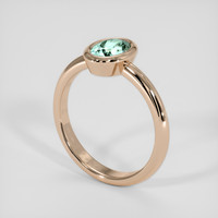 0.81 Ct. Bluish Green Paraiba Tourmaline Ring, 18K Rose Gold 2
