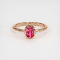 1.02 Ct. Reddish Pink Sapphire Ring, 18K Rose Gold 1