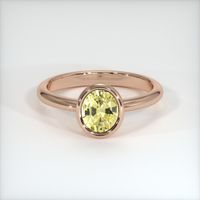1.26 Ct. Yellow Sapphire Ring, 18K Rose Gold 1