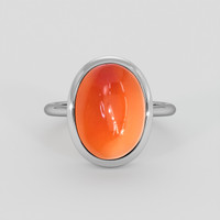 8.04 Ct. Orange Agate Ring, Silver 1