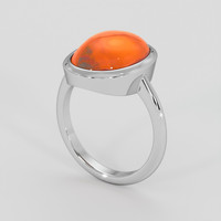 8.04 Ct. Orange Agate Ring, Silver 2
