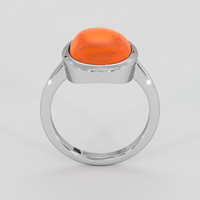 8.04 Ct. Orange Agate Ring, Silver 3