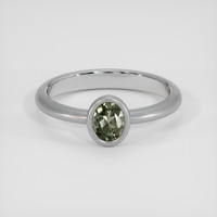 0.62 Ct. Green Sapphire Ring, Silver 1