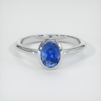 0.96 Ct. Blue Sapphire Ring, 10K White Gold 1