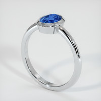 0.96 Ct. Blue Sapphire Ring, 10K White Gold 2