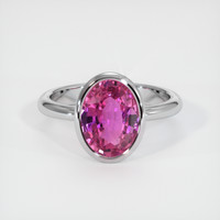 2.98 Ct. Pink Sapphire Ring, 10K White Gold 1